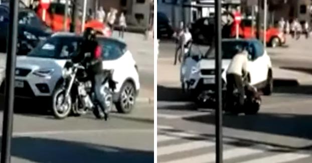Un conductor atropella a un motorista tras una discusión de tráfico en Oviedo